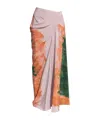 Dries Van Noten Long Draped Skirt In Pink