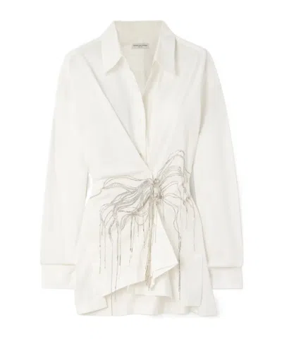 Dries Van Noten Asymmetrical Trimmed Shirt In White