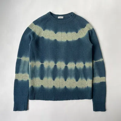 Pre-owned Dries Van Noten A/w 14 Blue Tie Dye Wool Sweater