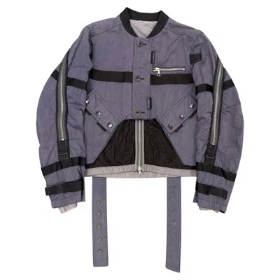 Pre-owned Dries Van Noten A/w 2014  Runway Back-zip Bomber Jacket In Gray