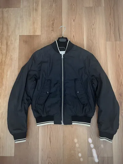Pre-owned Dries Van Noten Aw24 Backzip Vellow Bomber Jacket In Black