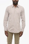 Dries Van Noten Awning Patterned Popeline Cotton Shirt In Pink