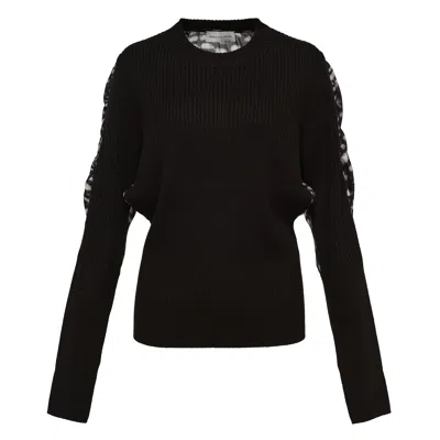 Dries Van Noten Back Print Long Sleeve Knit Top In Multi