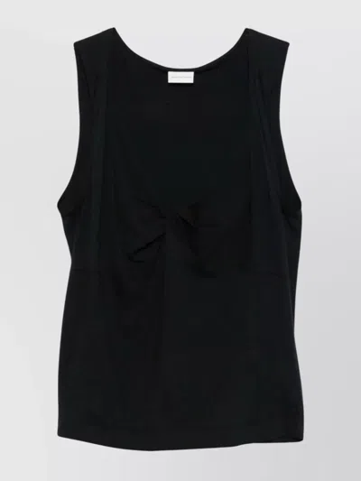 Dries Van Noten Backless Knot Detail Sleeveless V-neck Top In Black