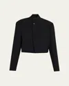 Dries Van Noten Baftan Crop Open-front Jacket In Black