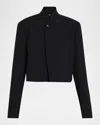 Dries Van Noten Baftan Crop Open-front Jacket In Black