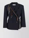 Dries Van Noten Baftan Long Sleeve Notched Lapel Jacket In Blue