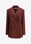Dries Van Noten Bafya Double-breasted Patterned Blazer In Brown