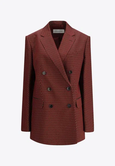 DRIES VAN NOTEN BAFYA DOUBLE-BREASTED PATTERNED BLAZER