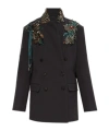 Dries Van Noten Bafya Embellished Blazer In Gray