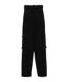 Dries Van Noten Navy-blue Wool Tris Pants In Black