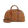 Dries Van Noten Leather-trimmed Suede Duffel Bag In Brown