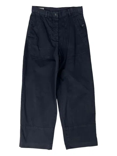 Pre-owned Dries Van Noten Baggy Military Cargo Trousers Pants In Dark Blue