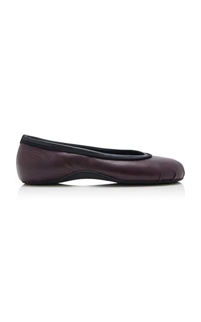 Dries Van Noten Ballerina Leather Flats In Burgundy