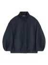 Dries Van Noten Balloon-sleeve High-neck Jacket In Blue