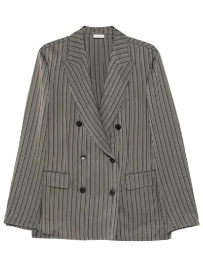 Dries Van Noten Balto Double-breasted Blazer In Gray