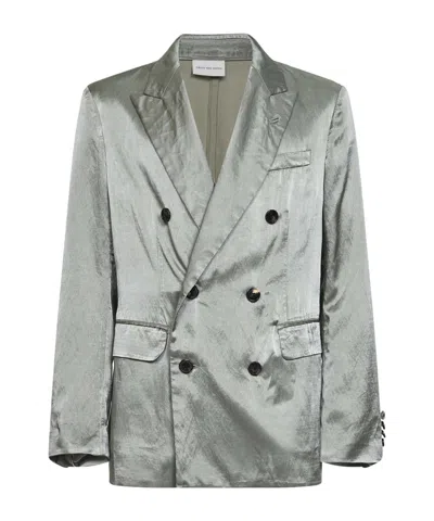 Dries Van Noten Balto Double-breasted Blazer In Gray