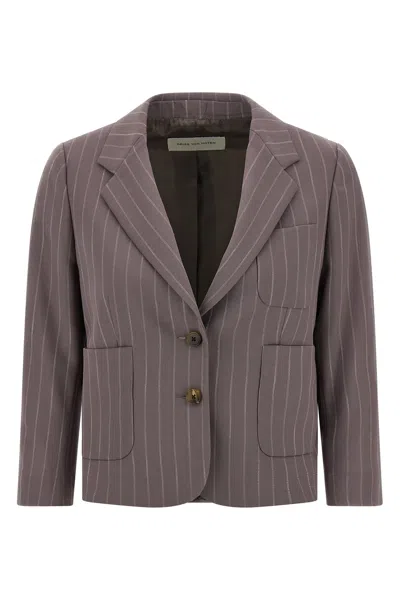Dries Van Noten Embroidered Wool Blend Bamis Blazer In Purple