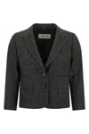 Dries Van Noten Checked Wool Blazer In Gray