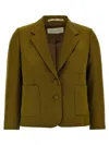 Dries Van Noten 'bamis' Blazer Featuring Buttoned Cuffs In Green