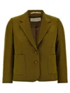 Dries Van Noten 'bamis' Blazer Featuring Buttoned Cuffs In Green