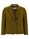 Dries Van Noten 'bamis' Blazer Featuring Buttoned Cuffs In Green