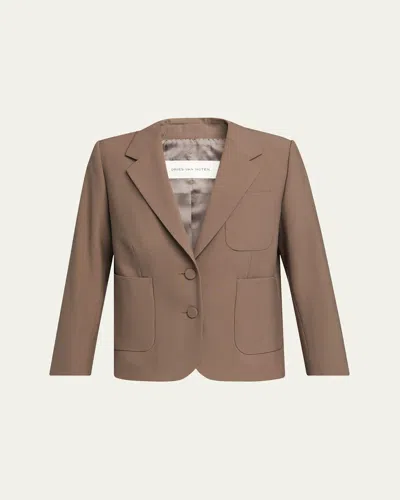 Dries Van Noten Bamis Single-breasted Blazer In Brown
