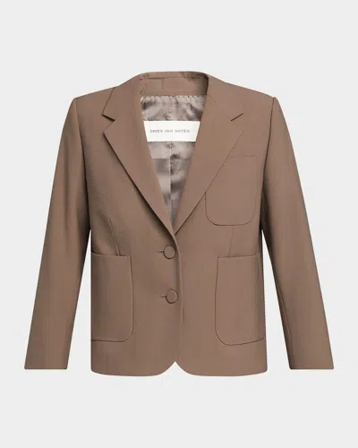 Dries Van Noten Bamis Single-breasted Blazer In Gray