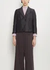 Dries Van Noten Bamie Cropped Jacquard-knit Blazer In Blue