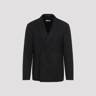 Dries Van Noten Barleys Double Breasted Wool Sport Coat In Blue