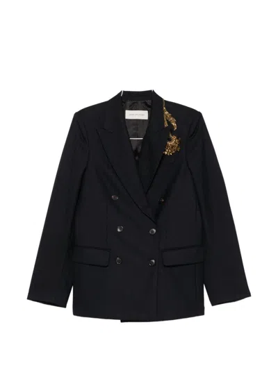 Dries Van Noten Barrysta Double-breasted Jacket In Blue