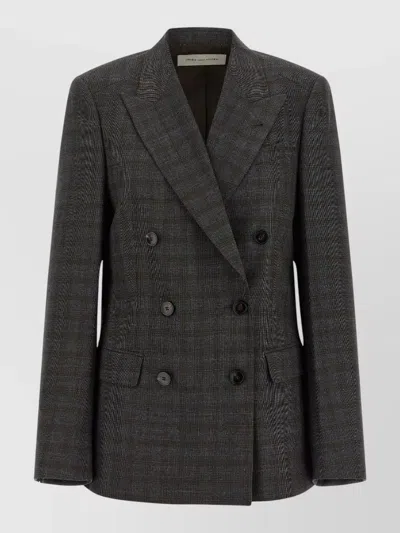Dries Van Noten Barrysta Tailored Blazer Plaid Pattern In Brown