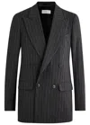 Dries Van Noten Barton Herringbone-weave Blazer In Navy