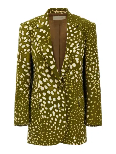Dries Van Noten Basti Blazer In Green