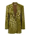 Dries Van Noten Basti Orchid Spots Single Breasted Blazer In Green