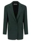 Dries Van Noten Single Breasted Blazer In Green