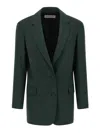 Dries Van Noten Single Breasted Blazer In Green