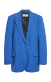 Dries Van Noten Basti Double-breasted Stretch-wool Blazer In Blue