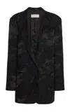Dries Van Noten Basti Floral Jacquard Blazer In Black