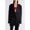 Dries Van Noten Basti Floral Jacquard Oversize Satin Blazer In Black