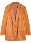 Dries Van Noten Basti Floral Viscose-blend Jacket In Orange