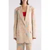 Dries Van Noten Basti Blazer With Embroidered Floral Pattern In Light Pink