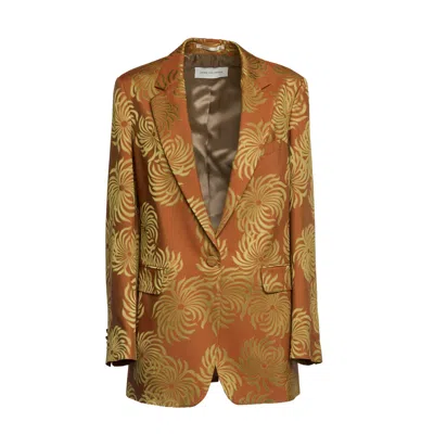 Dries Van Noten Basti Floral Jacquard Single Breasted Jacket In Multi