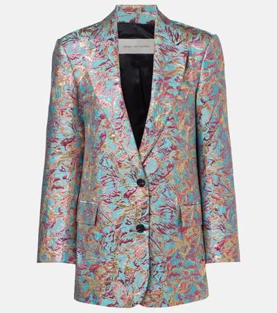 Dries Van Noten Basti Jacquard Jacket In Blue