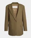 Dries Van Noten Basti Oversized Mohair Wool Jacket In Brown