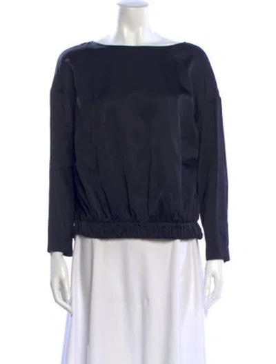 Pre-owned Dries Van Noten Bateau Neckline Long Sleeve Blouse In Multi