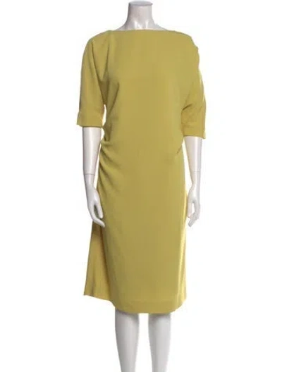 Pre-owned Dries Van Noten Bateau Neckline Midi Length Dress In Multi