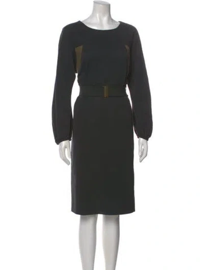 Pre-owned Dries Van Noten Bateau Neckline Midi Length Dress In Multi