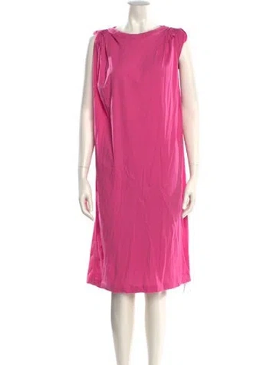 Pre-owned Dries Van Noten Bateau Neckline Midi Length Dress In Pink