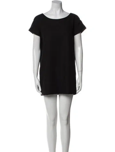 Pre-owned Dries Van Noten Bateau Neckline Mini Dress In Black